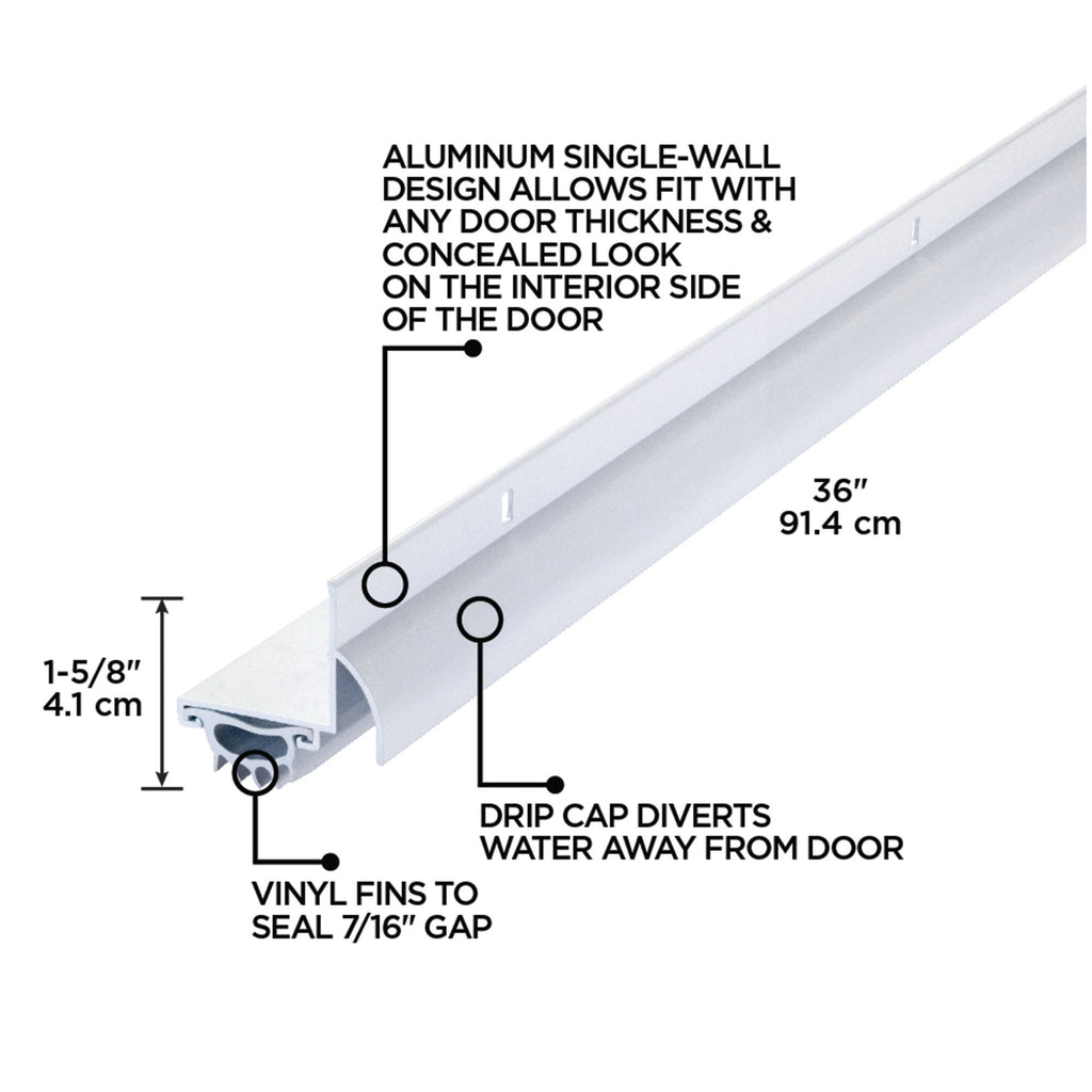 36 in. Aluminum L-Shape Screw-on Under Door Seal