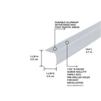 1-1/8 In. X 1-1/8 In. X 144 In. Aluminum Stair Edging Hammered