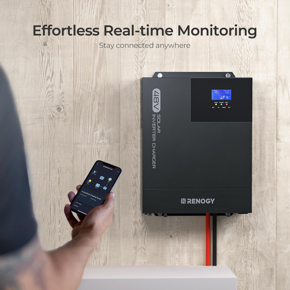 48V Premium Backup System – 50Ah Self-Heating LiFePO4 Battery & 3500W Pure Sine Wave Solar Inverter Charger