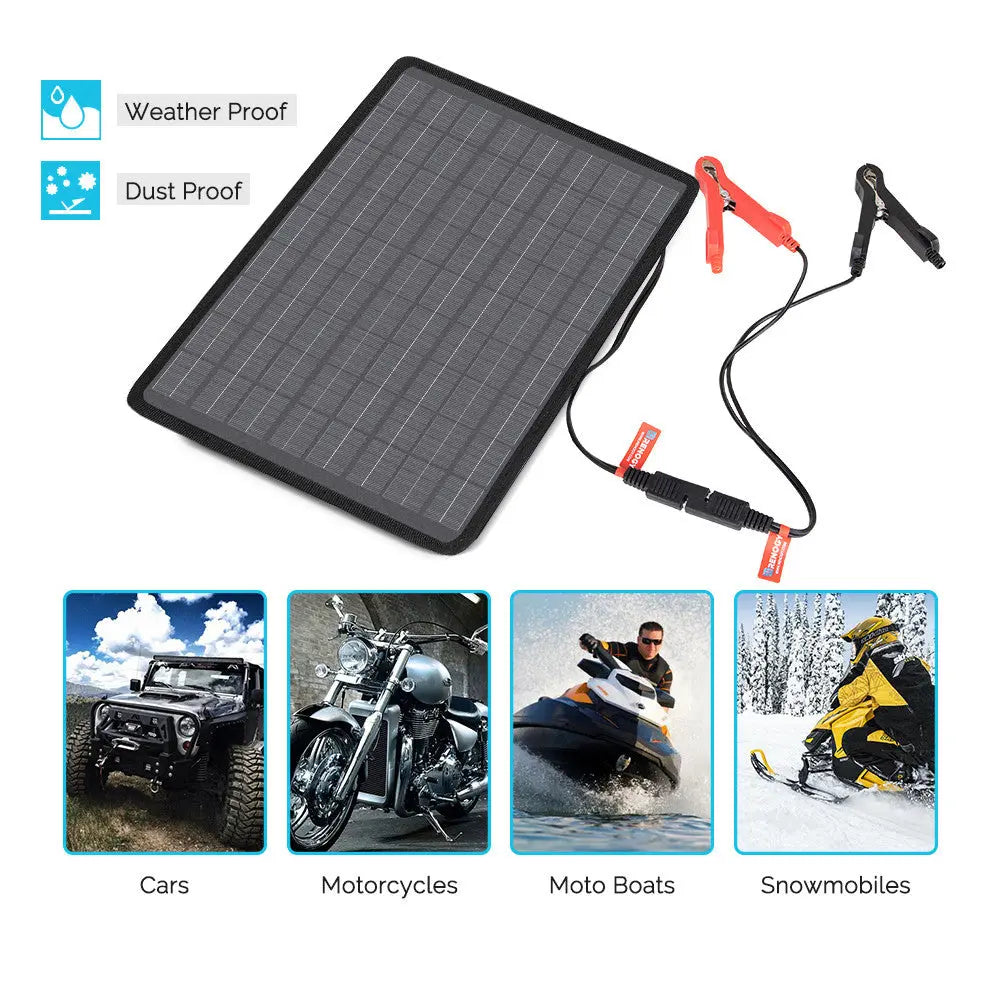 10W Solar Battery Trickle Charger Maintainer