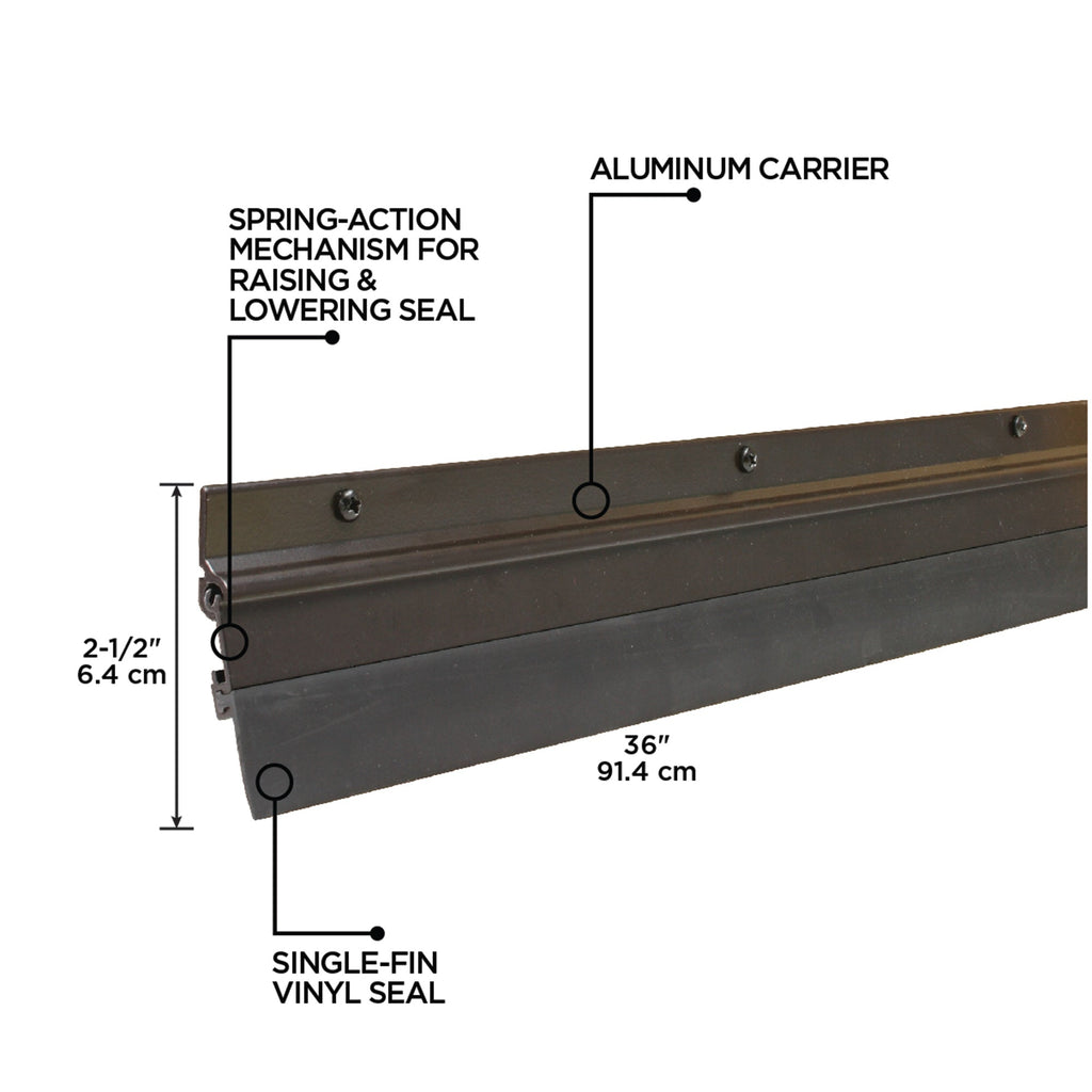36 in. Aluminum and Vinyl Flex-O-Matic Screw-on Door Sweep