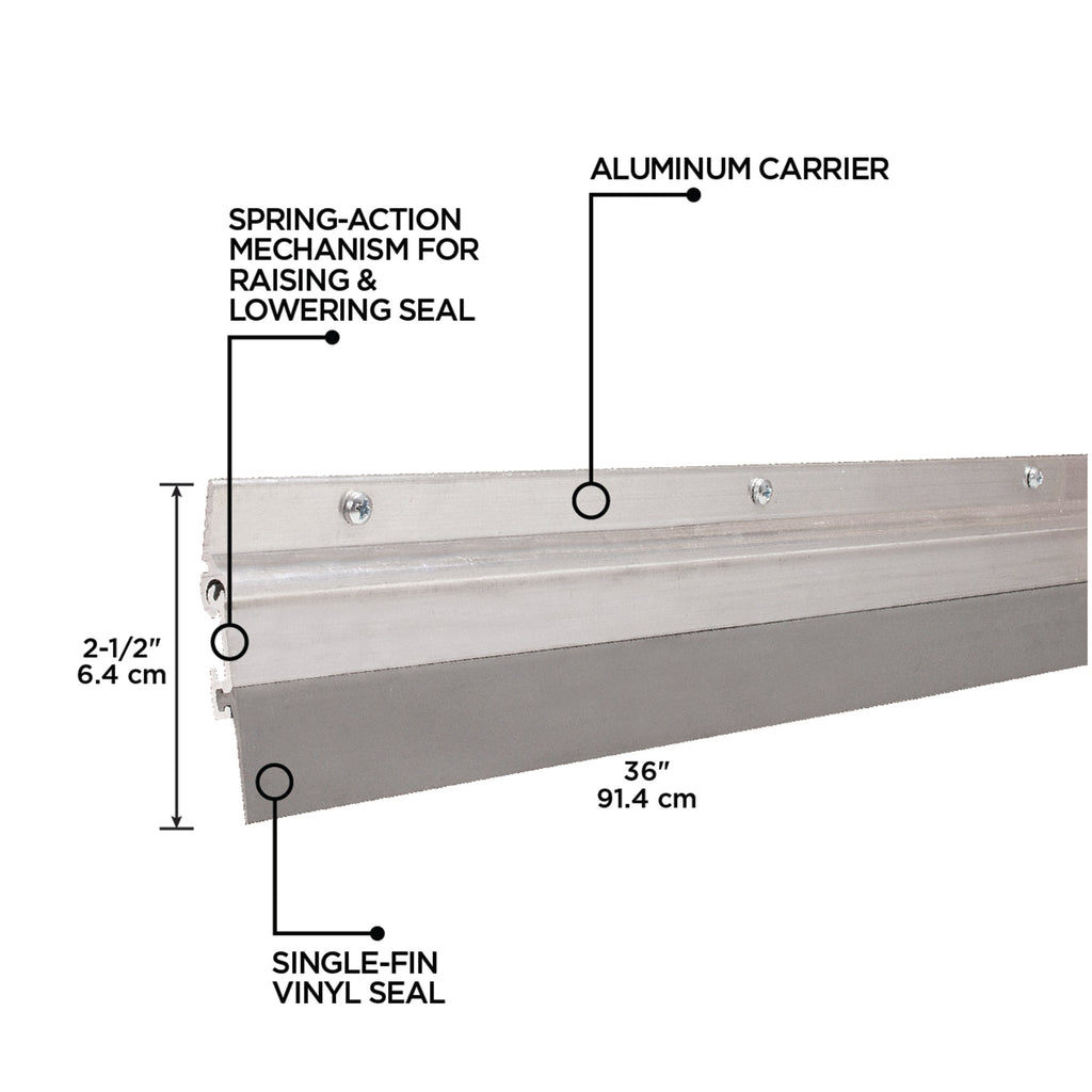 36 in. Aluminum and Vinyl Flex-O-Matic Screw-on Door Sweep