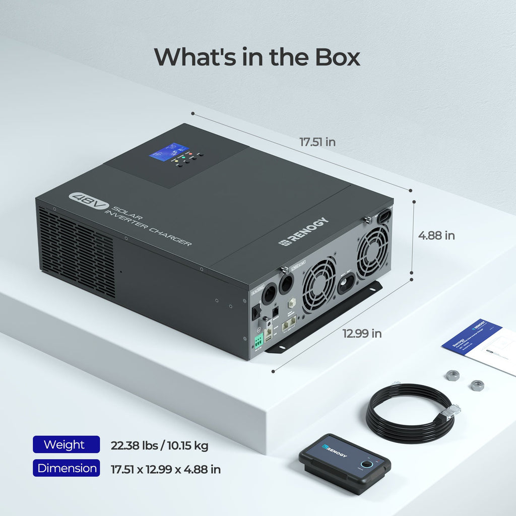 48V Premium Backup System – 50Ah Self-Heating LiFePO4 Battery & 3500W Pure Sine Wave Solar Inverter Charger
