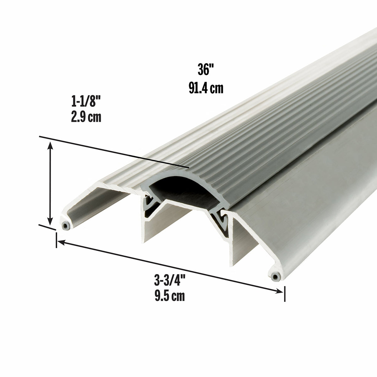 3-3/4 in. x 1-1/8 in. Aluminum and Vinyl Heavy-Duty High-Profile Threshold