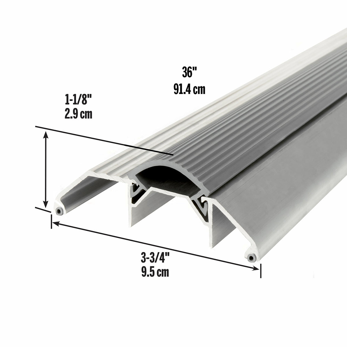 3-3/4 in. x 1-1/8 in. Aluminum and Vinyl Heavy-Duty High-Profile Threshold