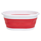Collapsible Red White Laundry Basket