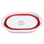 Collapsible Red White Laundry Basket