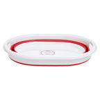 Collapsible Red White Laundry Basket