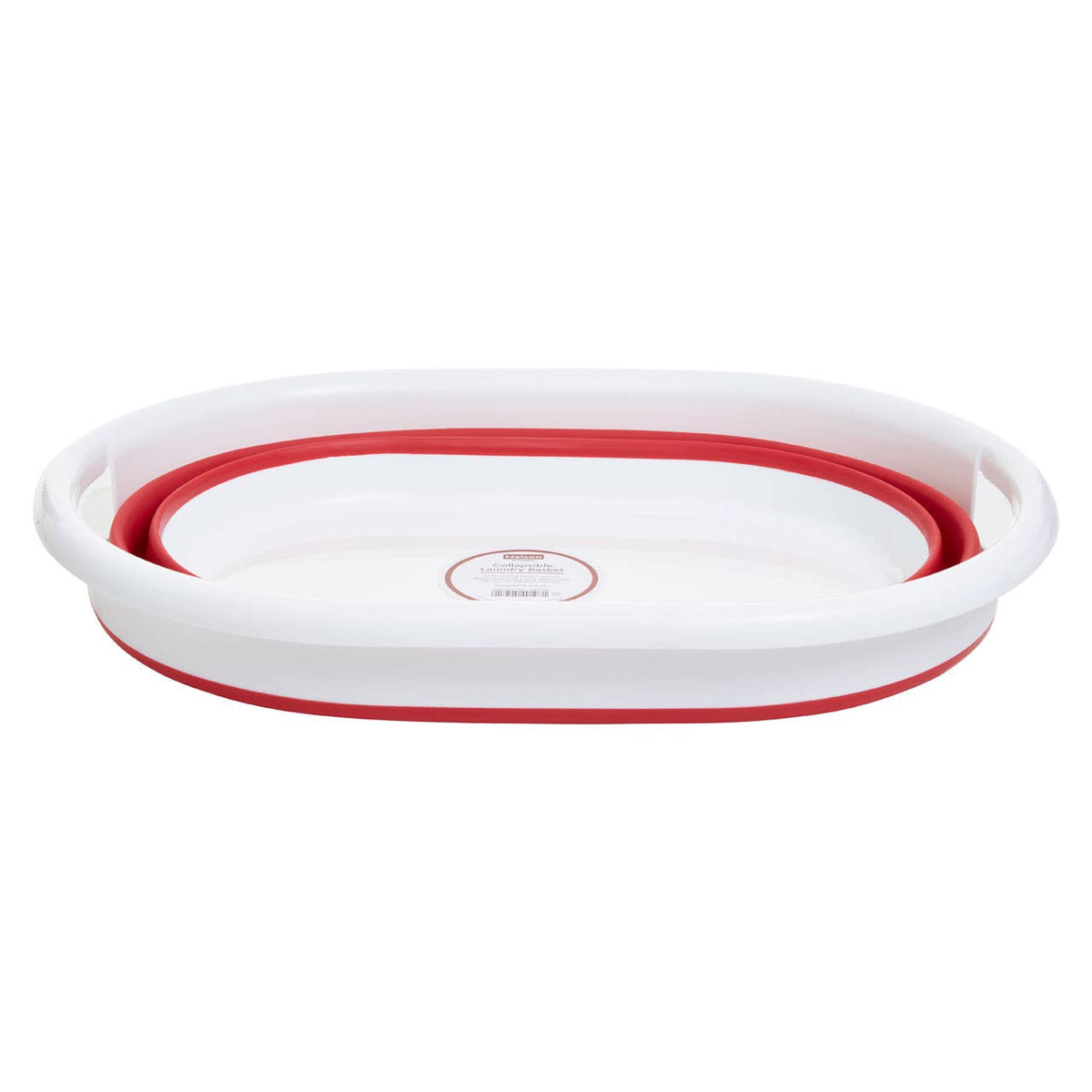 Collapsible Red White Laundry Basket