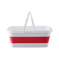 Collapsible Red White Rectangular Basket