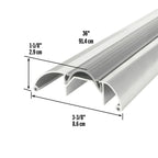3-3/8 in. x 1-1/8 in. x 36 in. Silver Aluminum and Vinyl High-Profile Threshold