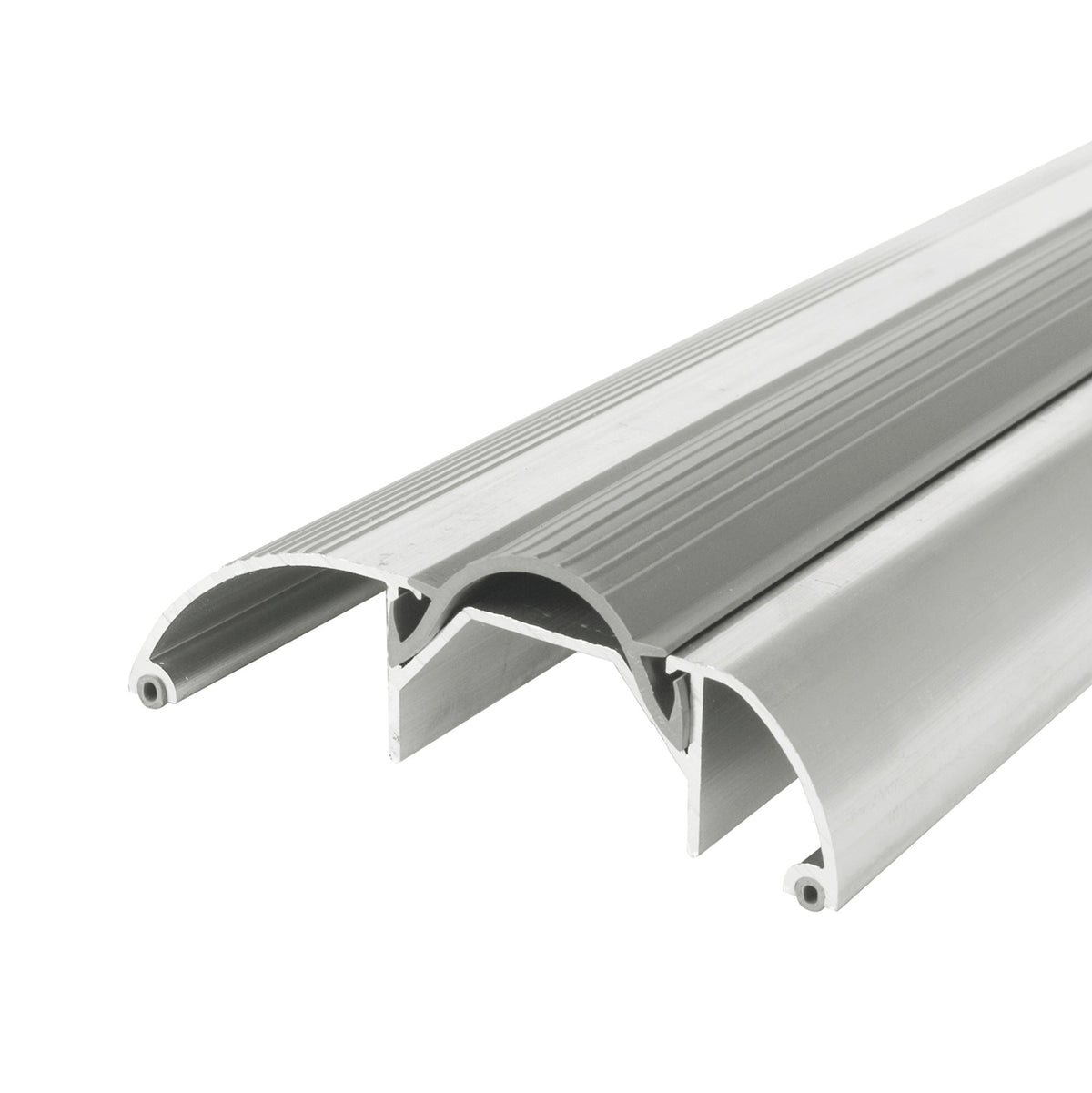 3-3/8 in. x 1-1/8 in. x 36 in. Silver Aluminum and Vinyl High-Profile Threshold