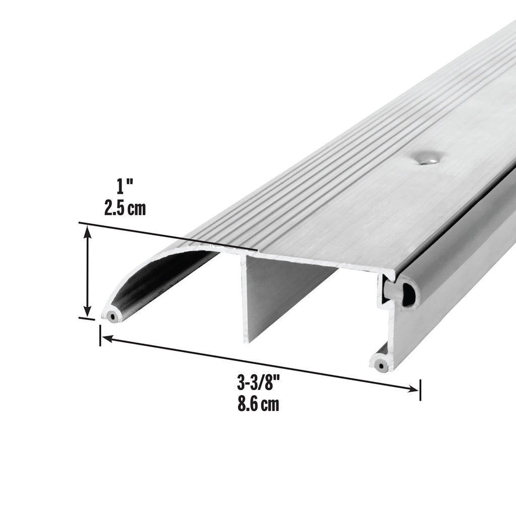 3-3/8 in. x 1 in. Aluminum and Vinyl High-Profile Outswing Door Threshold
