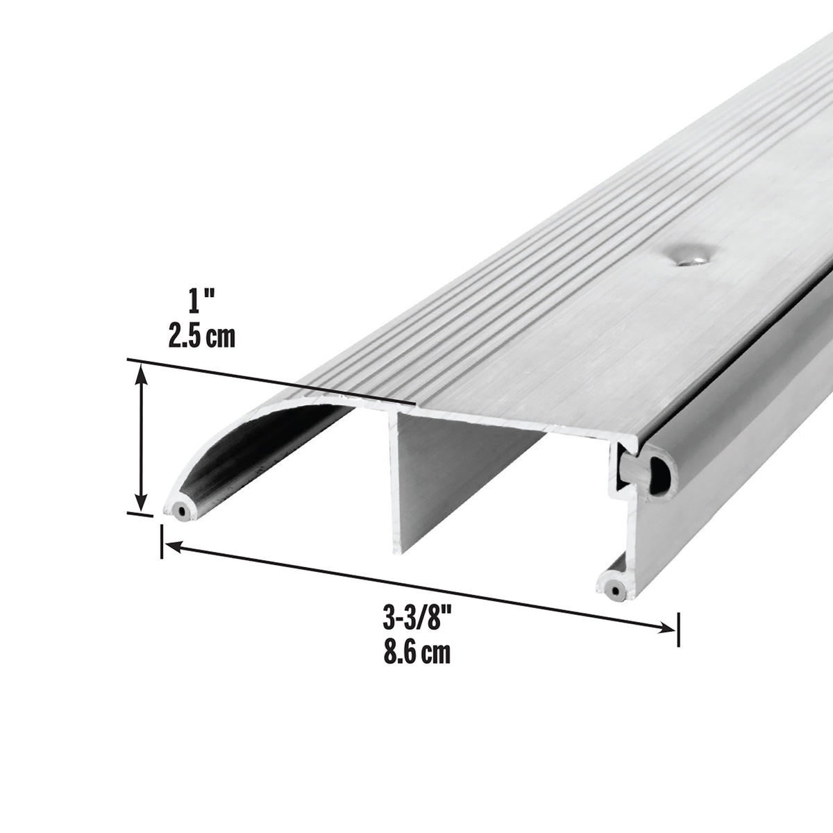 3-3/8 in. x 1 in. Aluminum and Vinyl High-Profile Outswing Door Threshold