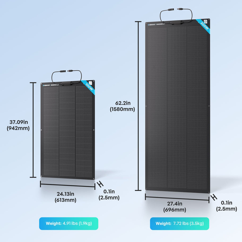Flex ShadowFlux 100/200W Anti-Shading N-Type Flexible Solar Panel (All Black)