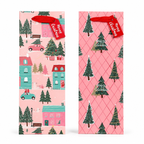 12PK Christmas Wine Bottle Gift Bags Xmas Present Packaging 12x35cm 4 Designs