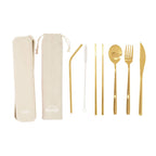 Mimo 6 Pc Gold Finish Cutlery Set With Box