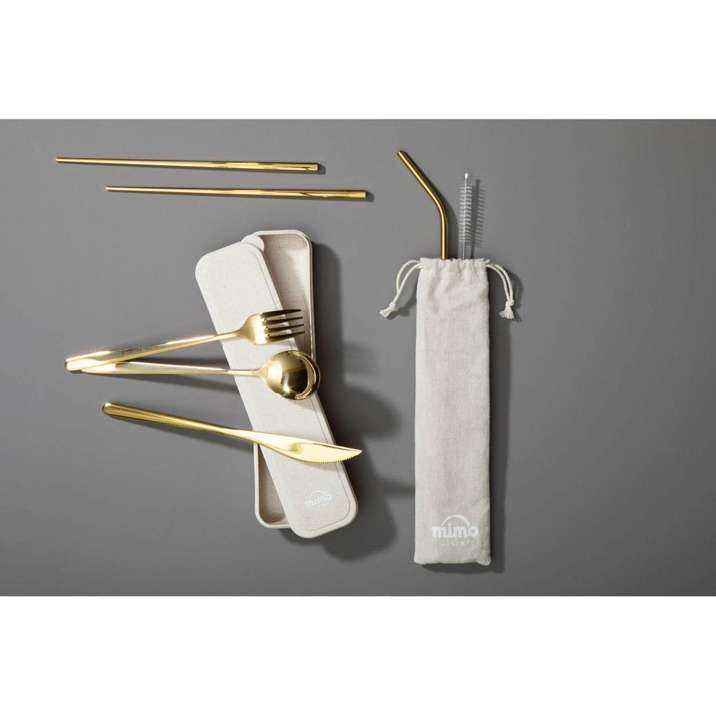 Mimo 6 Pc Gold Finish Cutlery Set With Box