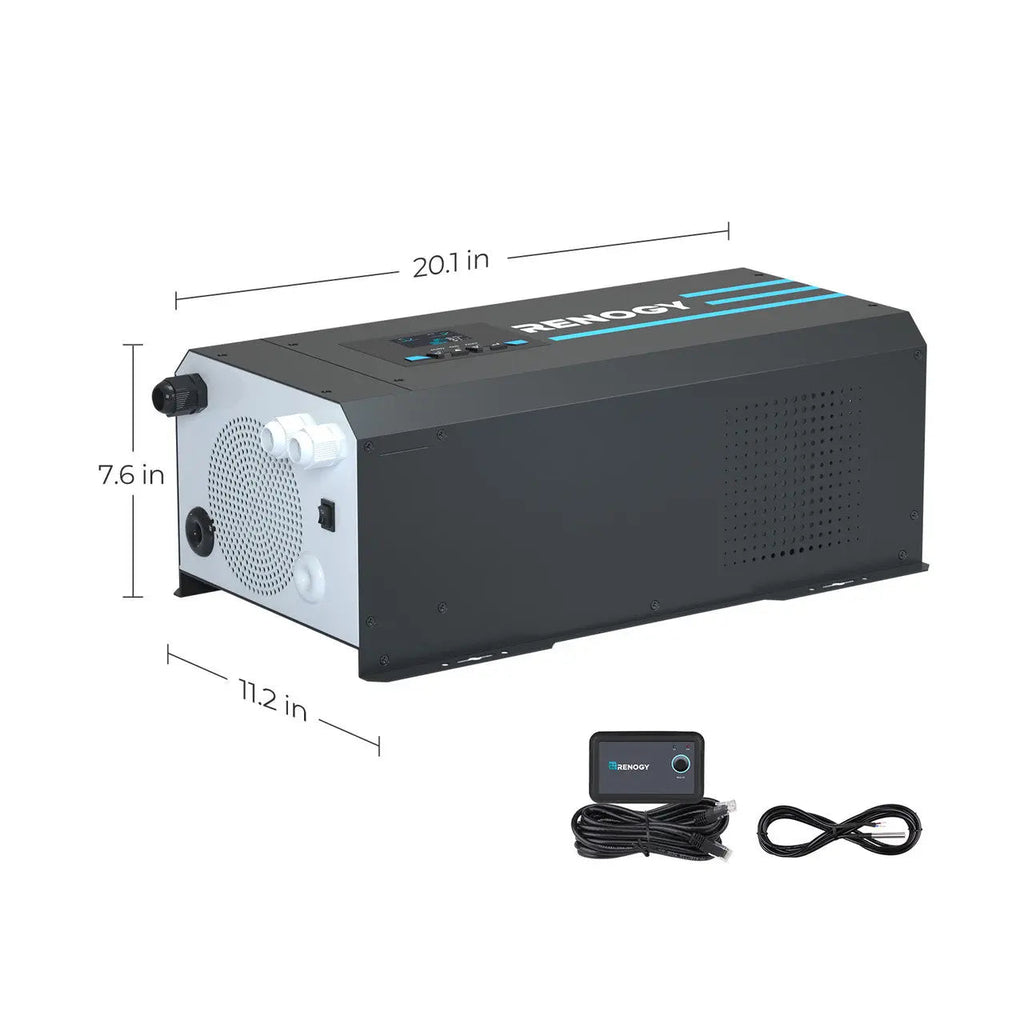 2000W 12V Pure Sine Wave Inverter Charger w/ LCD Display