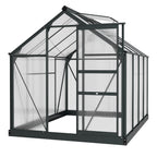 BloomGreen 6' x 8' x 6.6' Polycarbonate Greenhouse with Aluminum Frame, Grey