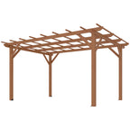 PerArbor 10' x 13' Wood Pergola for Climbing Plant Support and Patio Parties, Dark Brown