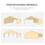 20' x 10' Gazebo Canopy Party Tent, Removable Side Walls, Outdoor Events, White