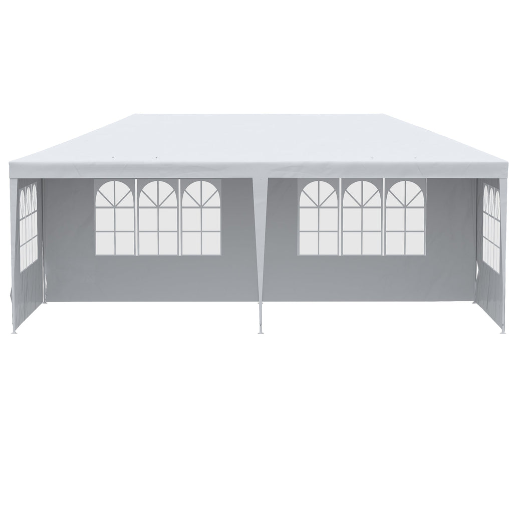 20' x 10' Gazebo Canopy Party Tent, Removable Side Walls, Outdoor Events, White