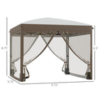 10' x 10' Pop Up Canopy Tent with Netting, Cream
