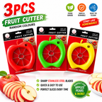 3PCS Fruit Cutter Apple Slicer Corer Stainless Steel Blade Kitchen Tool Random Colours