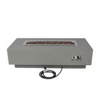 Granville 60-Inch Rectangular Concrete Propane Fire Table with Lava Rocks and Cover