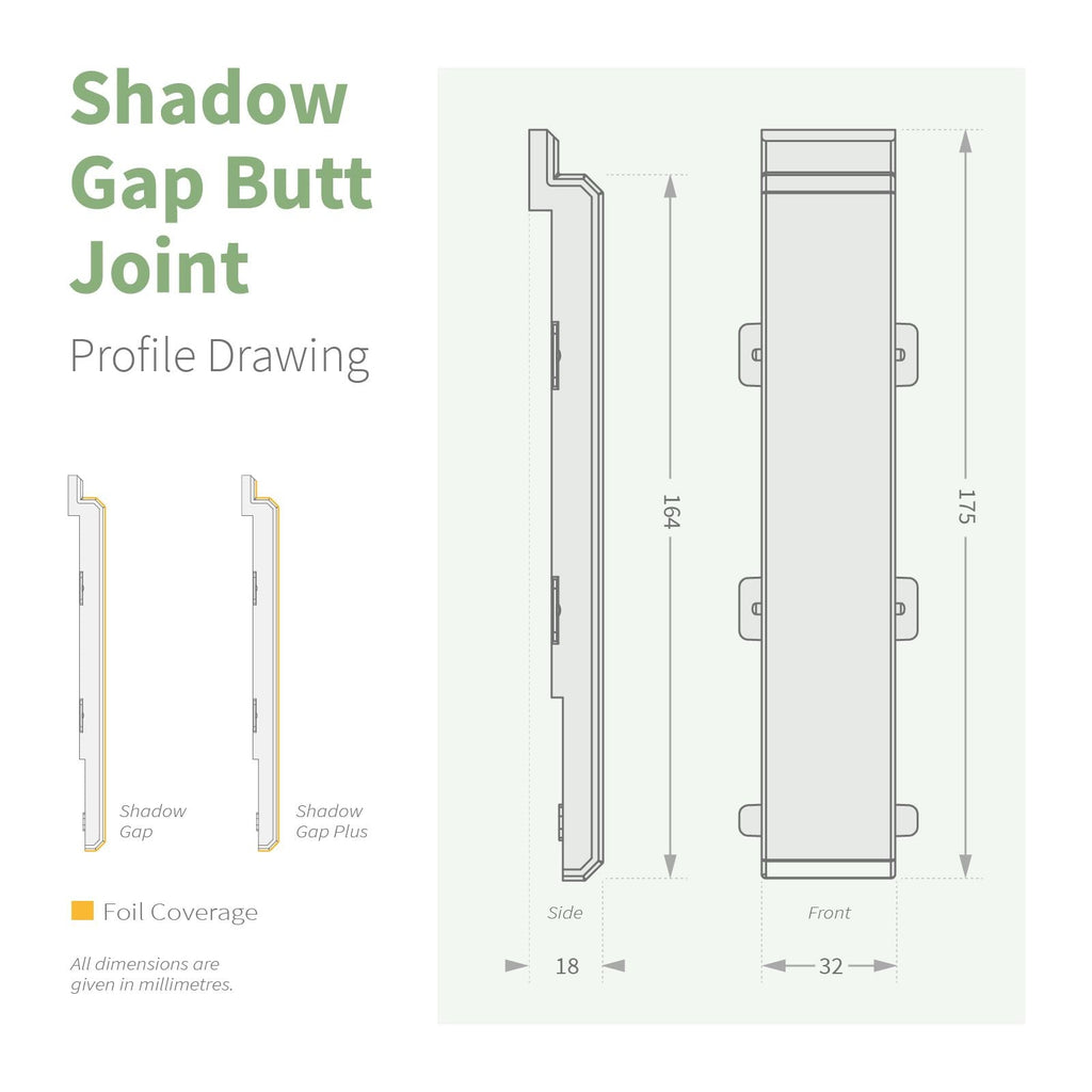 NatureClad Cladding Shadow Gap Butt Joint
