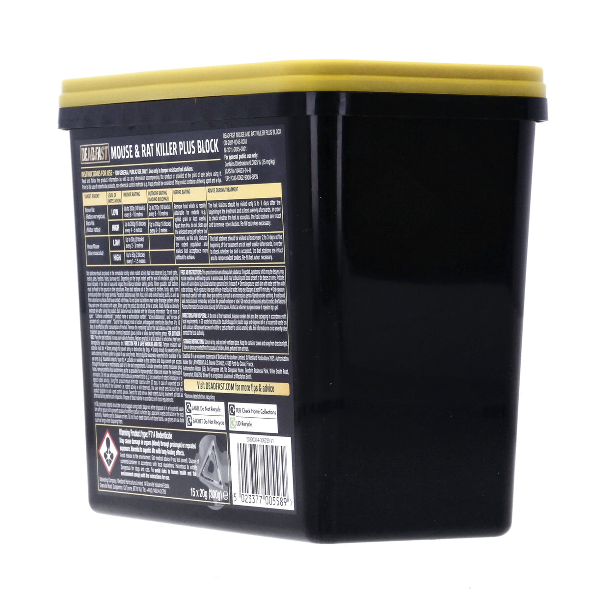 Deadfast Mouse and Rat Killer Plus 15 Block 300g