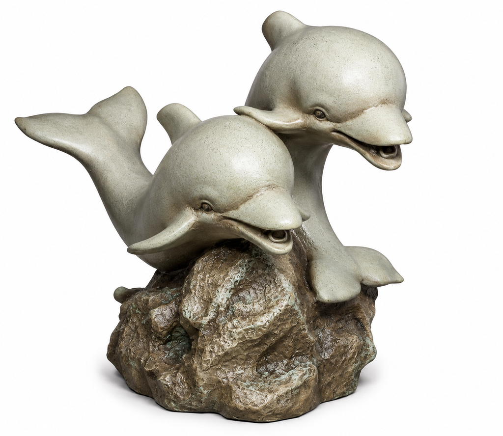 Bermuda Spitter Pond Ornaments Dolphins Water Feature Ornament Decor