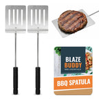 Stainless Steel BBQ Spatula | Grill Burger Flipper Outdoor Tool | 2 Pack