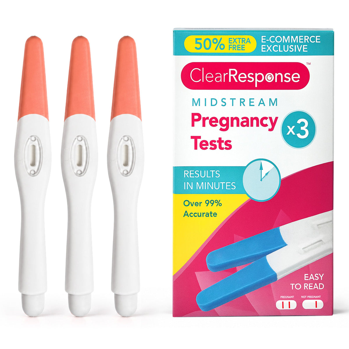 Midstream Pregnancy Test Sticks HCG Early Detection Kit | 3 Pack