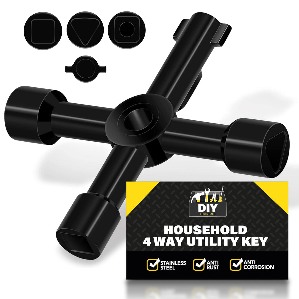 4-Way Utility Key | Multifunctional Meter & Cabinet | Anti-Rust Steel
