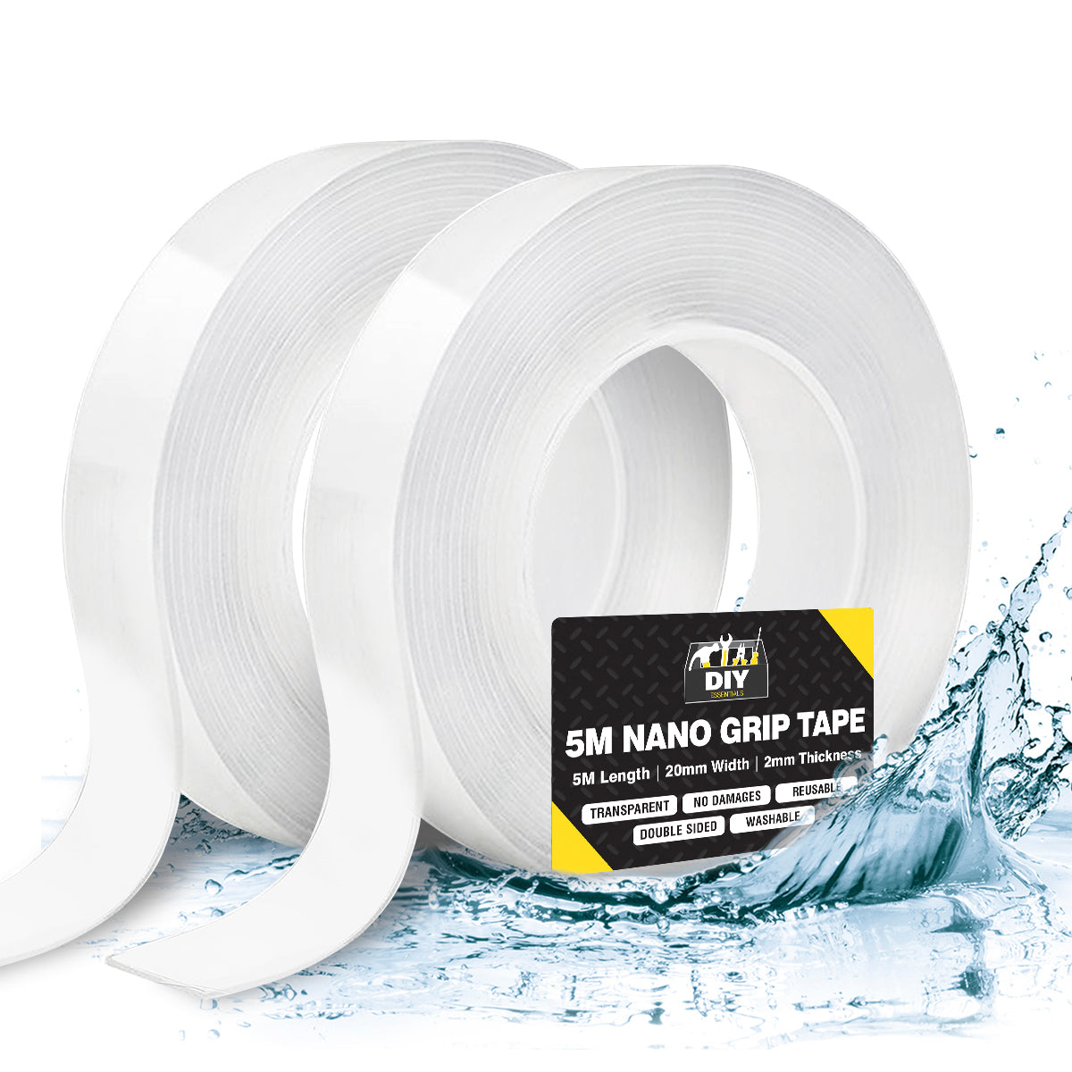 Nano Double 10M | Sided Tape Reusable | Washable & Removable