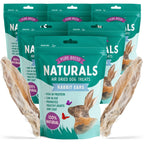 Pure Breed Rabbit Ears with Fur for Dogs – 300g (6 × 50g Bags) 100% Natural Air-Dried Chews Long-Lasting Snacks Grain-Free Single Ingredient Low Calories Rabbits Ears with Fur For Dogs Happy Pooch