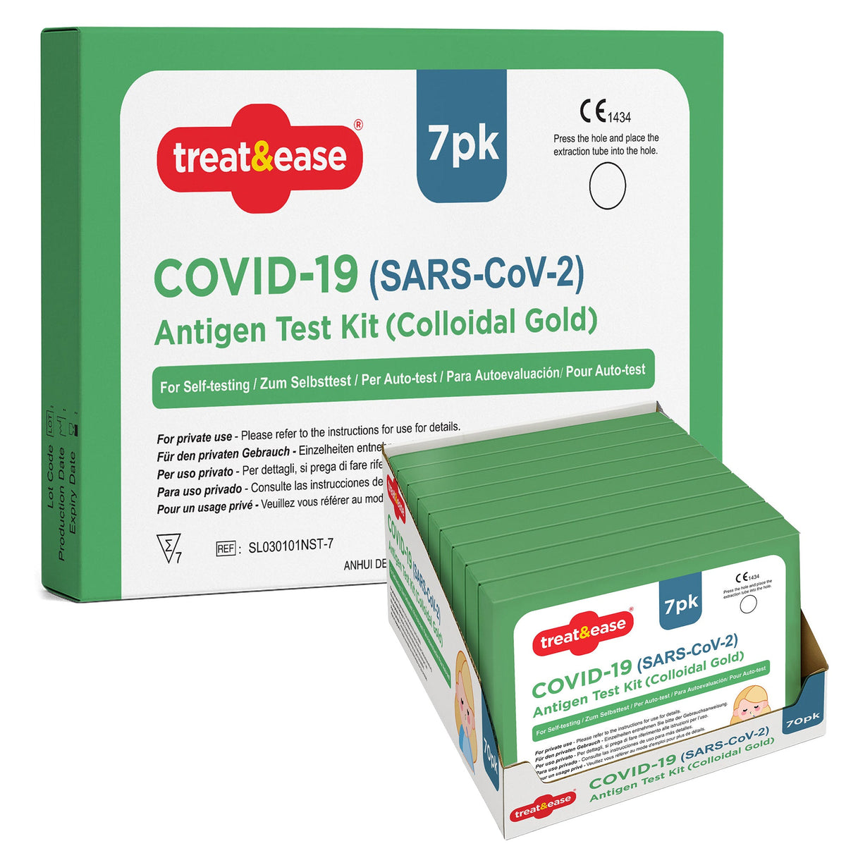 COVID-19 Antigen Test Kit Nasal | Self-Testing Rapid Lateral Flow | 70 Pack