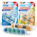 4pk Toilet Rim Blocks Multipack, Lemon & Ocean Fresh Scented Fragrance Cleaner with Foaming Action Limescale Prevention, Lasting Freshness in Every Flush, Daily Bathroom Odour Deodoriser 180g(45gx4)