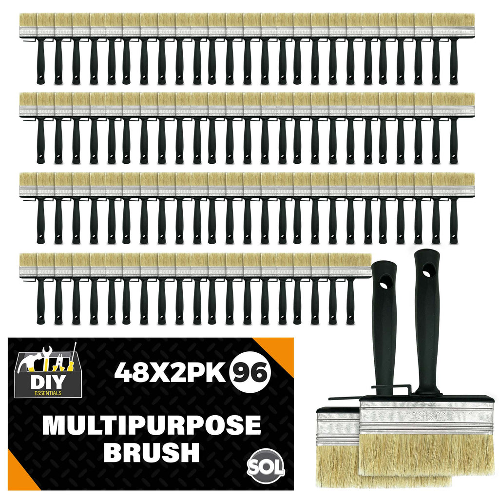 Bulk Fence Paint Brushes | Block Set Decking Shed Masonry | 96 Pack