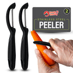 Stainless Steel Peelers Non-Slip Grip | 2 Pack Kitchen Tool