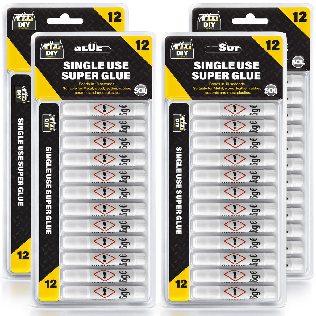 Super Glue | Extra Strong Adhesive for Plastic & Wood | 48 Pack