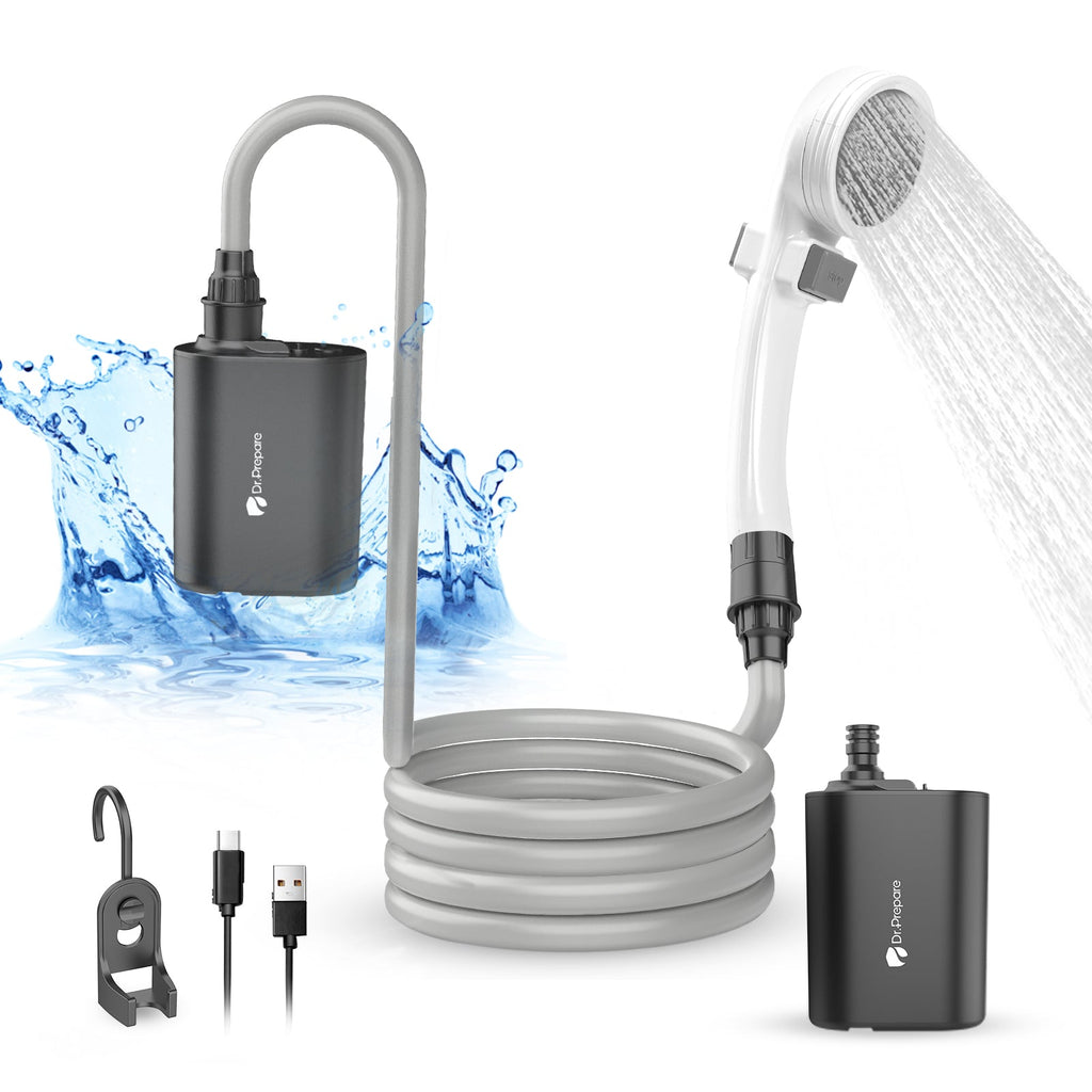 Dr.Prepare 2×8,000mAh Portable Shower Pump