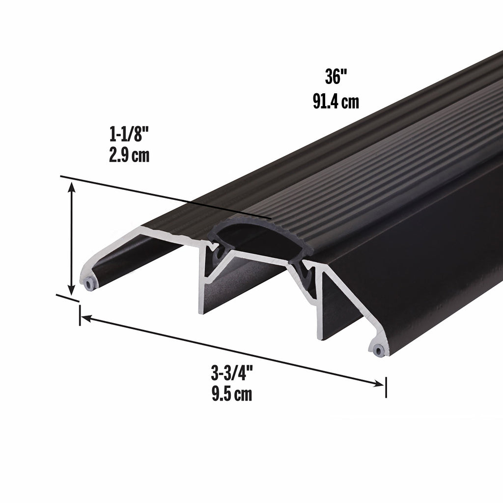 3-3/4 in. x 1-1/8 in. Aluminum and Vinyl Heavy-Duty High-Profile Threshold
