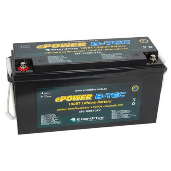 Enerdrive ePOWER B-TEC 24V 100Ah LiFePO4 Battery with Bluetooth EPL-100BT-24V