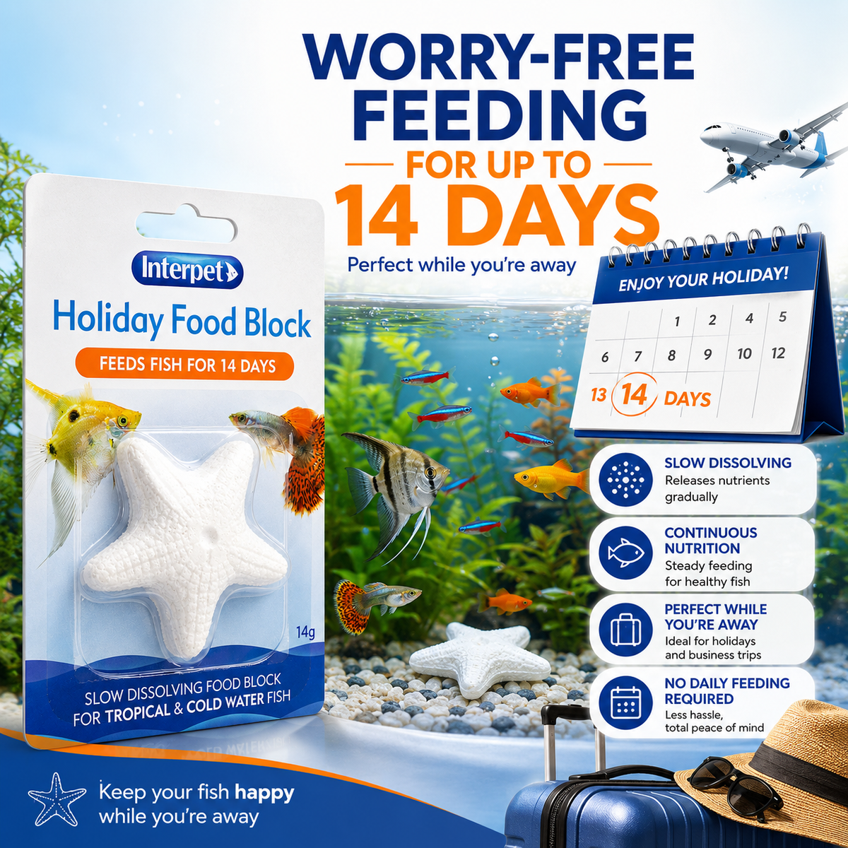 Interpet Fish Holiday Food Block – 2-Week Sustenance