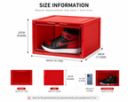 5PCS Plastic Shoe Boxes Stackable Sneaker Display Storage Containers Transparent Door
