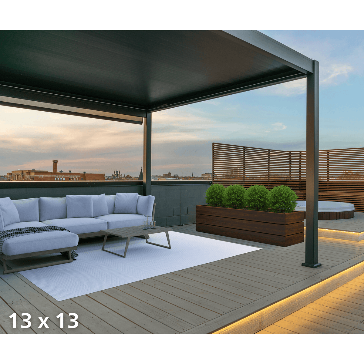 Villa Pergola - Motorized Louver w/ Edge Lighting