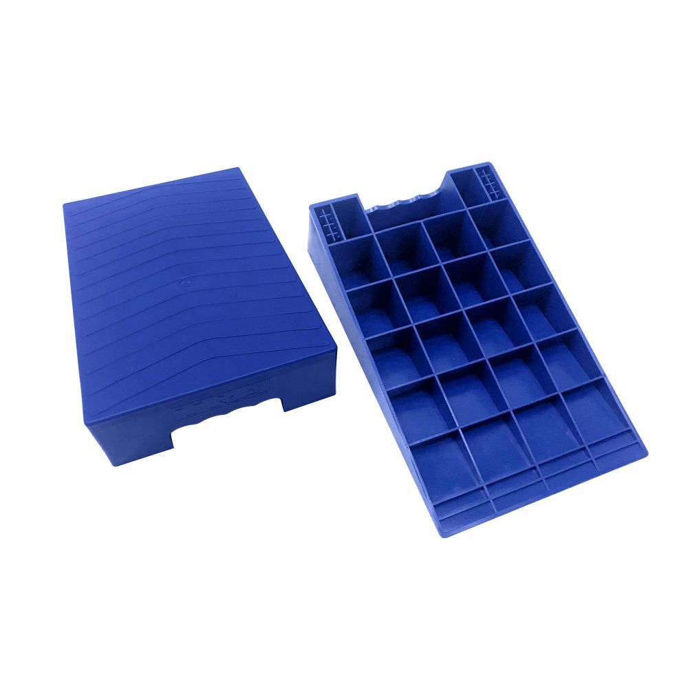 BLUE Wedge Tandem Caravan Rv Levelling Ramp (Single)